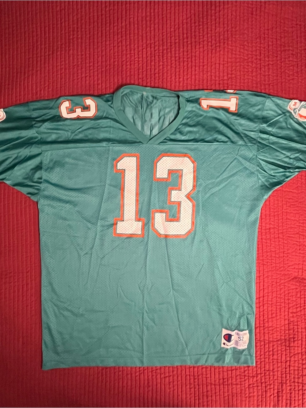 Vintage 90s Champion Dan Marino Miami Dolphins Mesh Football Jersey Size 52 XXL